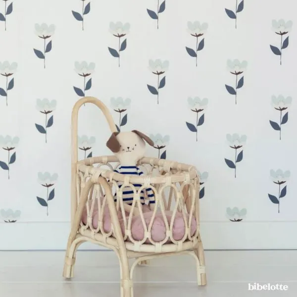 Bibelotte Retro Blumentapete Blau