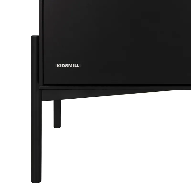 Kidsmill Boutique Babyzimmer Schwarz Matt | Kommode + Schrank 2-Türig