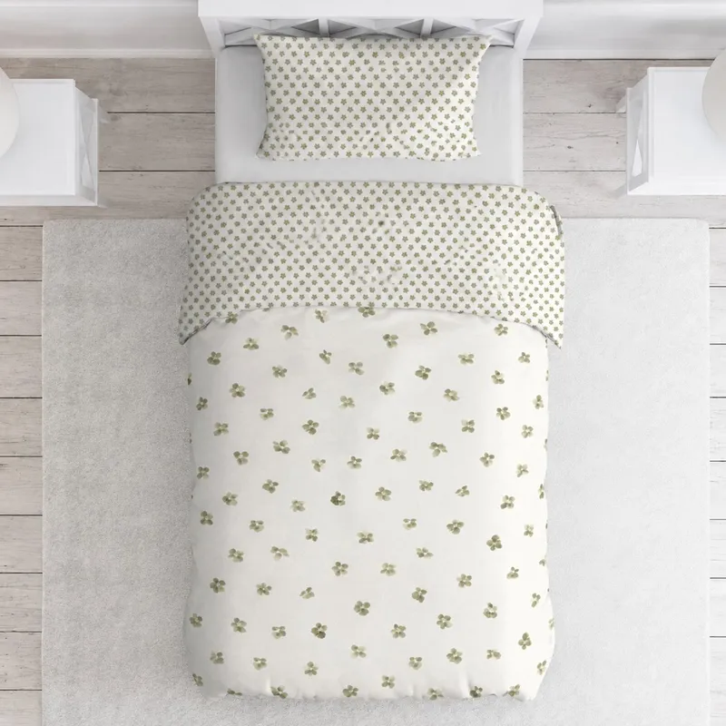 Town & Country Aqua Flower Bettbezug - 140x220 cm - Green