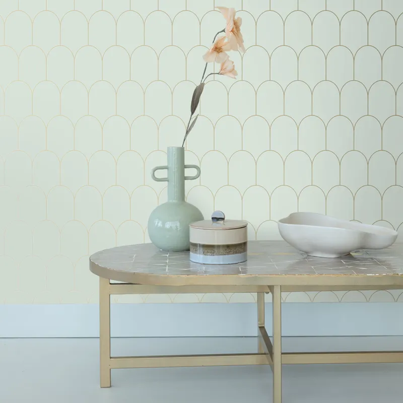 Estahome Art Deco Motivtapete V - 0,53 x 10,05 m - Mintgrün / Gold