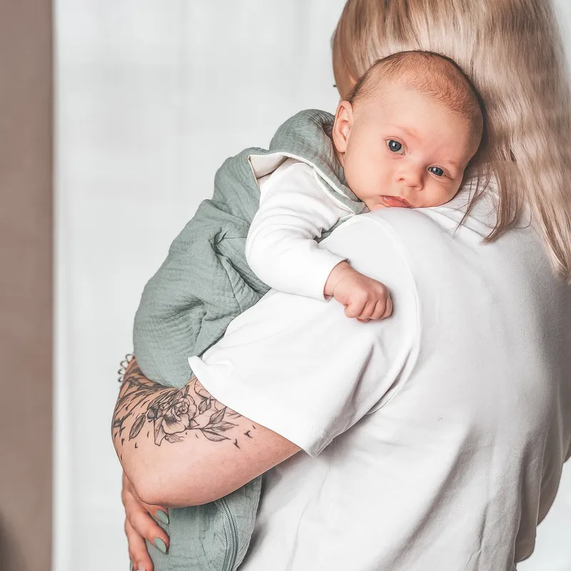 Julius Zöllner Muslin Babyschlafsack - Grün - Größe 62/68