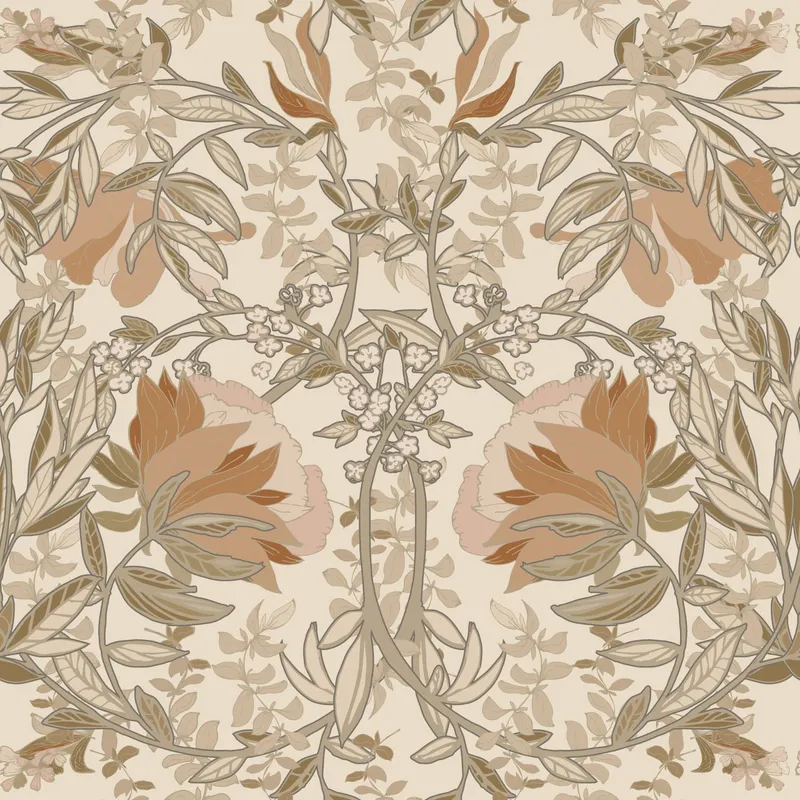 Estahome Vintage Blumen Im Jugendstil Tapete - 0,53 x 10,05 m