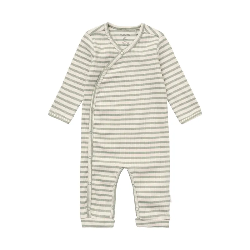 Noppies Langarm Strampelanzug Stripe – Größe 56 – Iceberg Green