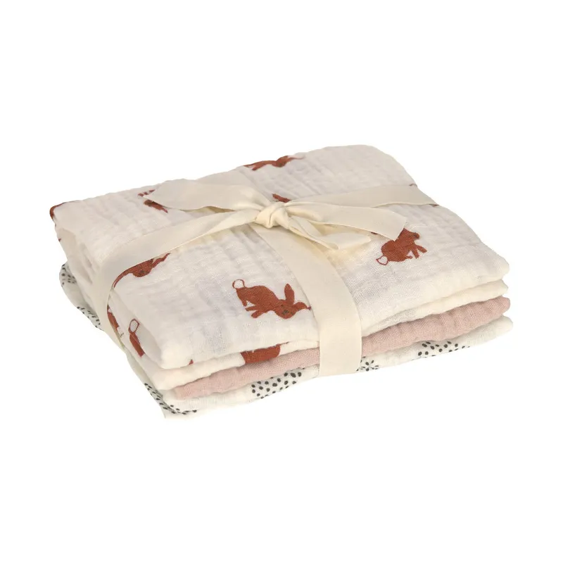 Lässig Little Forest Rabbit Wickeltuch 3 Stück