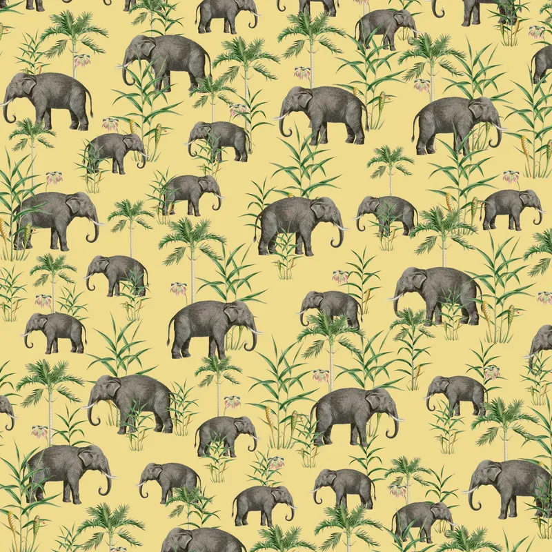 Oscar the Elephant Yellow Mural 2mx2.80