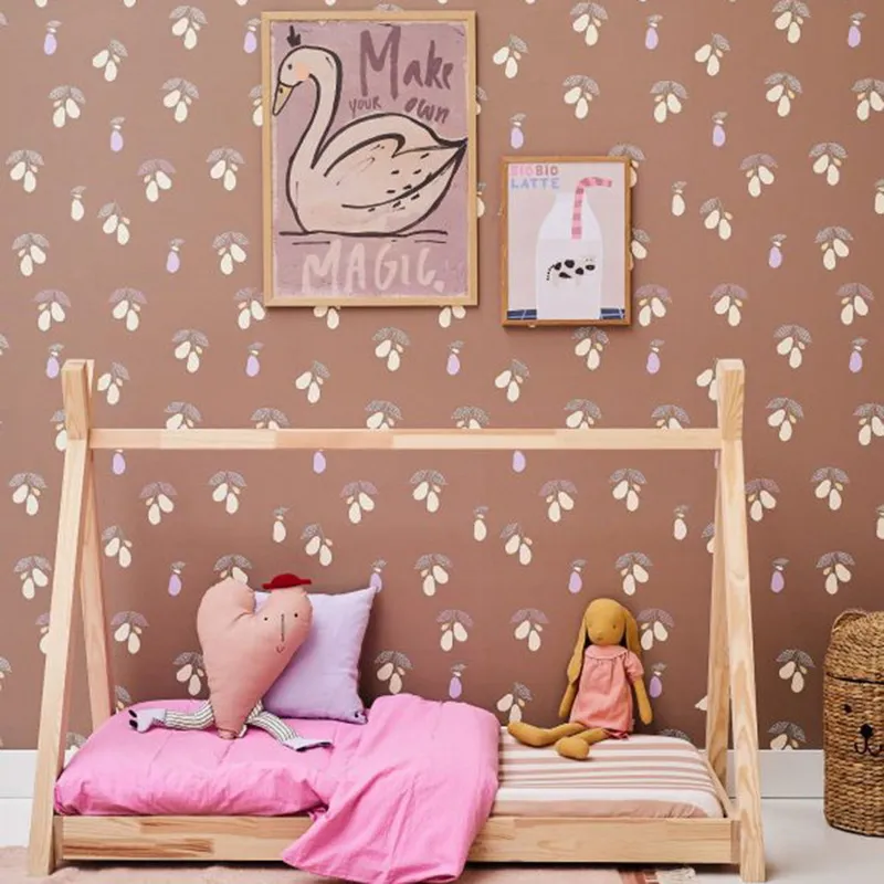 Studio Pieni Tapete - Pim - Birnenbraun/Lila