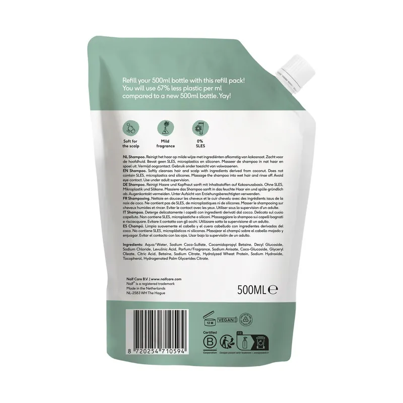 Naïf Nährendes Shampoo für Baby & Kids Nachfüllpackung 500ml