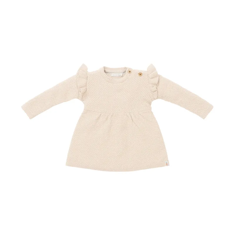 Little Dutch Gestricktes Kleid – Langarm - Gr. 62 – Sand