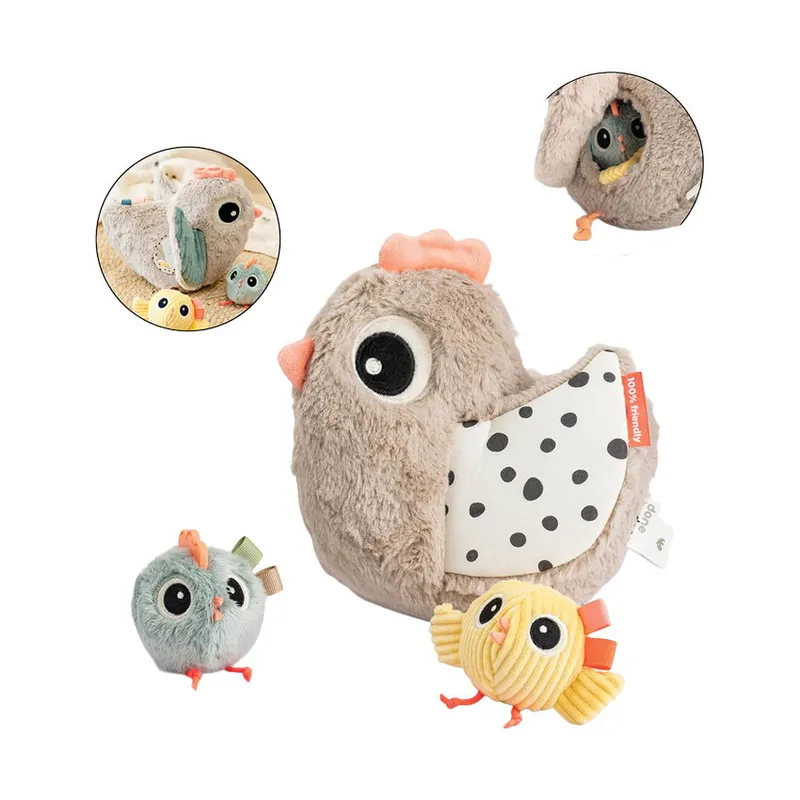 Done by Deer Hide & Seek Activity Toy - Clucky - Sand