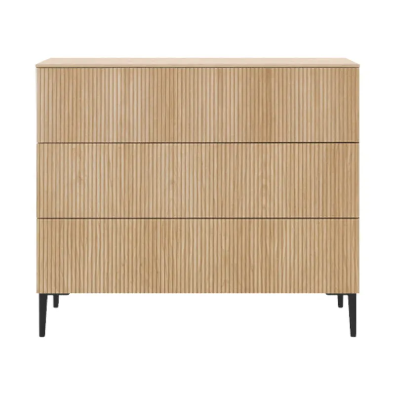 Kidsmill Levi Babyzimmer inkl. Gerade Beinset Natur Eiche | Kommode + Schrank