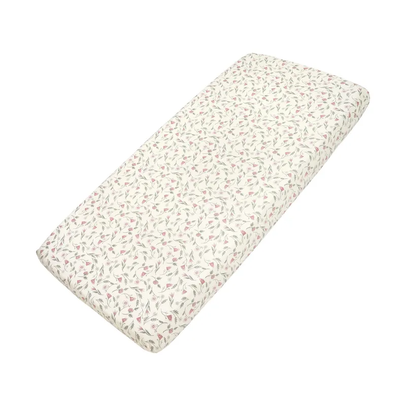 Meyco Flower Spannbettlaken - 70 x 140/150 cm - Jersey - Rosa