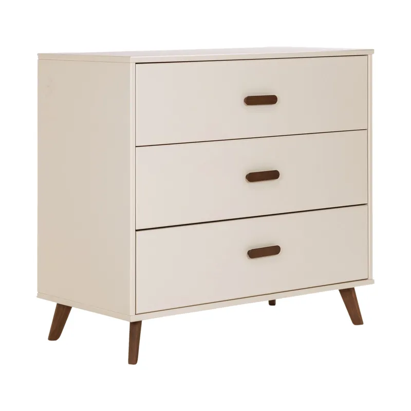 Europe Baby Olivia II Oatmeal /Walnuss - Retro | Babybett 60x120 cm + Kommode + 2-türiger Kleiderschrank