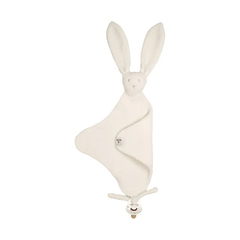 Lodger Schnullertuch - Bunny Teddy Fleece - Cloud Dancer