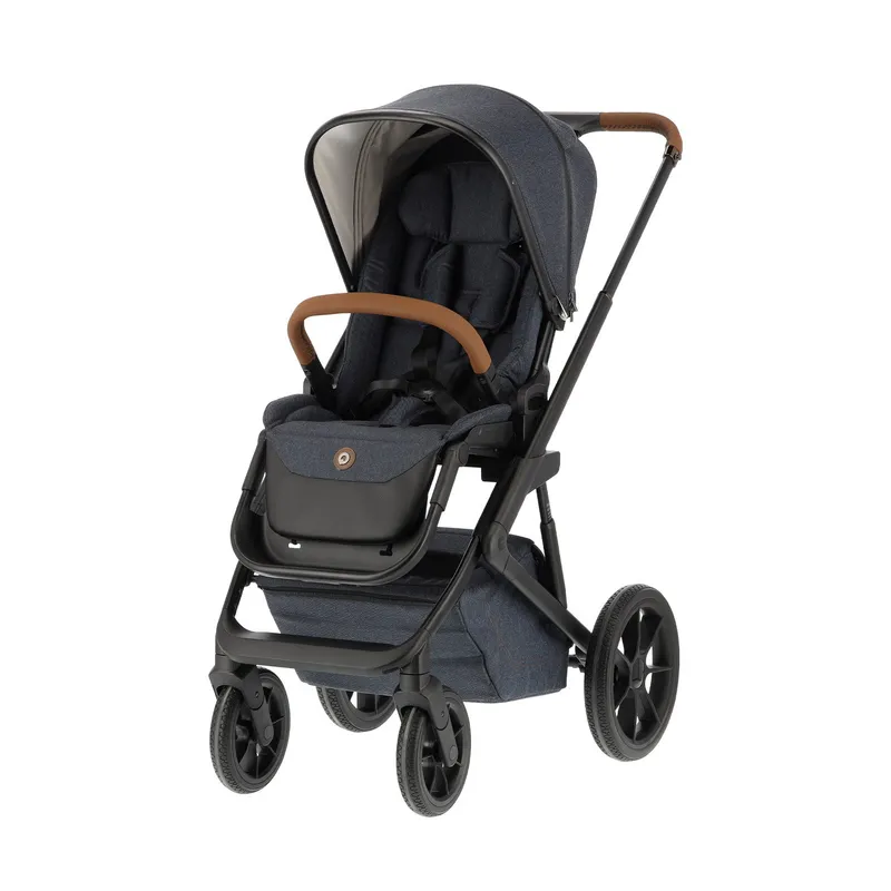 Qute Q-Rider Plus 4-in-1 Kinderwagen - Denim Blue | Kidsriver Curve Babyschale – Black | Kidsriver Isofix Basis