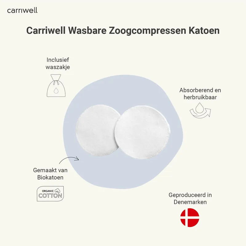 Carriwell Waschbare Stilleinlagen Baumwolle Weiß 6 Stück