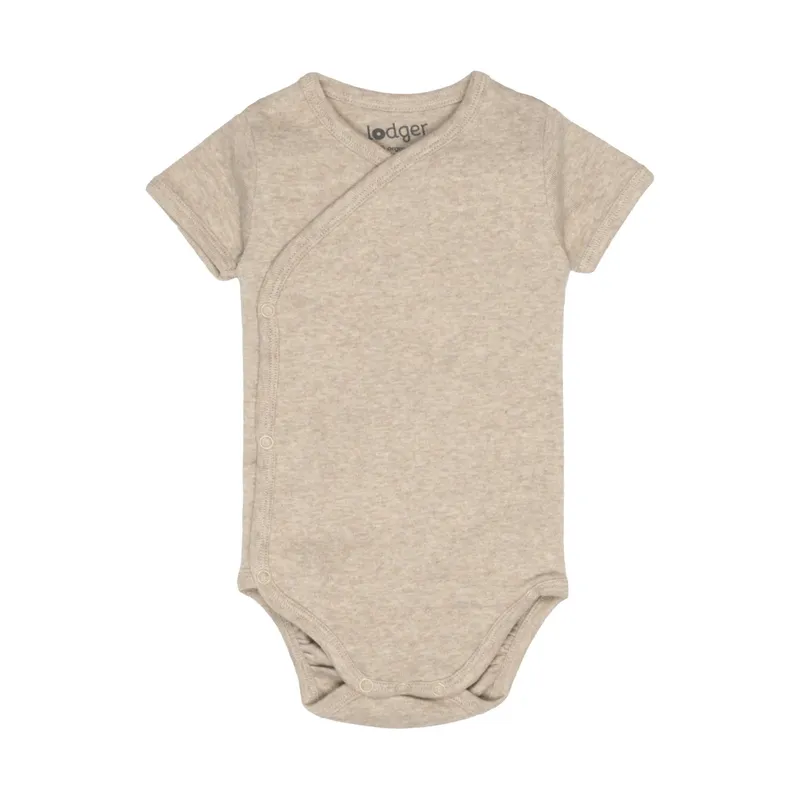 Lodger Wickelbody Kurzarm - Größe 56 - Melange Beige