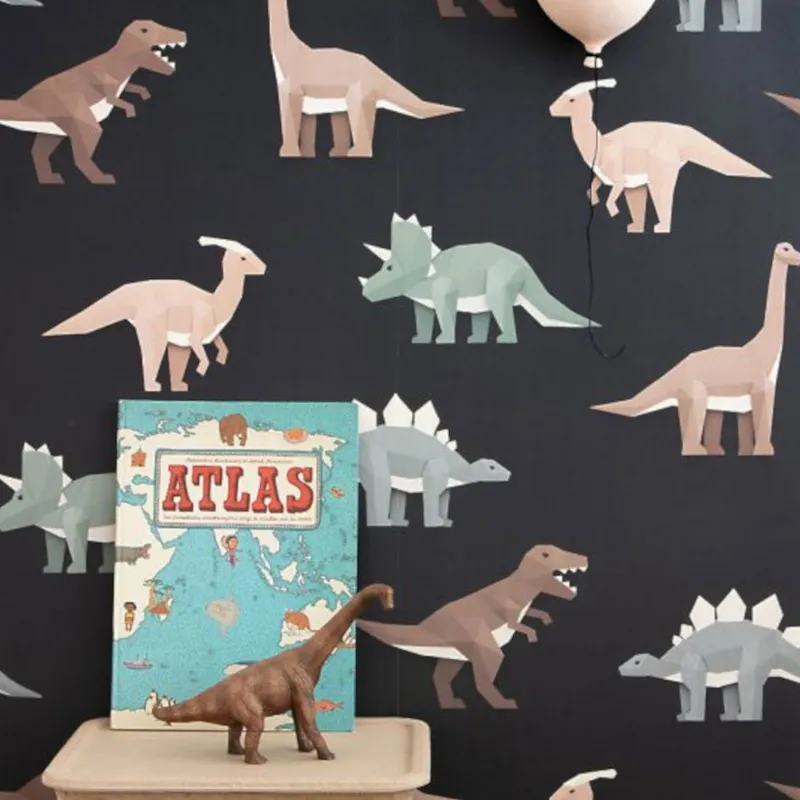 Studio Ditte Dinosaurier Tapete Dunkel