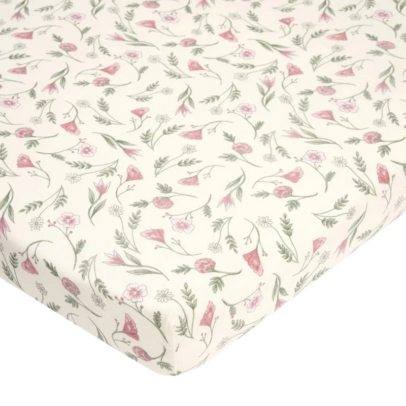 Meyco Flower Spannbettlaken - 75 x 95 cm - Jersey - Rosa