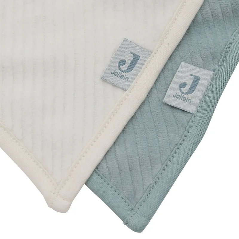 Jollein Lätzchen Bandana - 2er Pack - Velvet Rib - Sea Green / Ivory