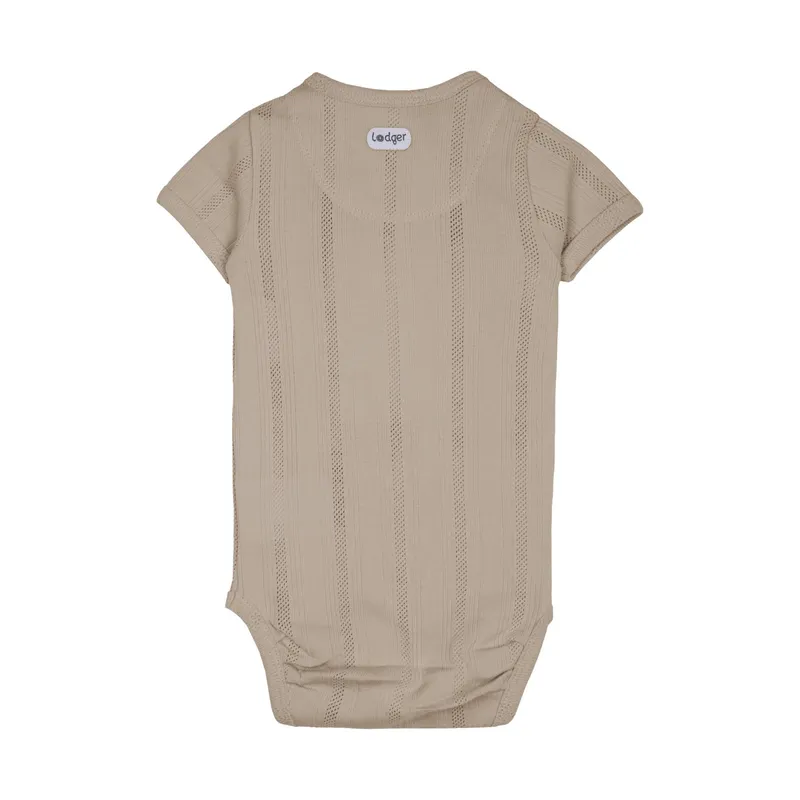 Lodger Babybody Kurzarm - Pointelle - Größe 56 - Shell