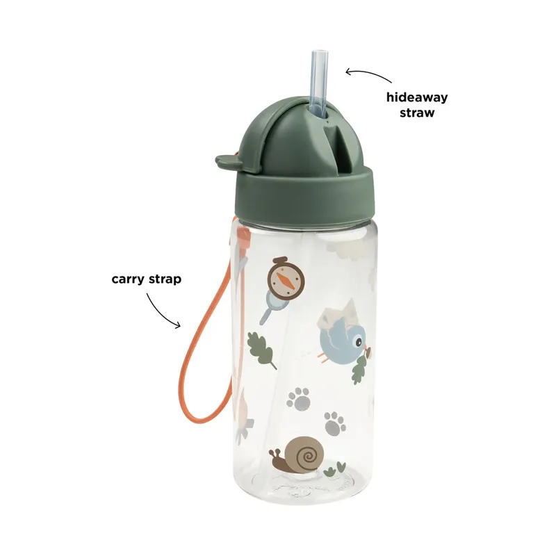 Done by Deer Trinkflasche mit Strohhalm – Tiny Trails – Green – 350 ml