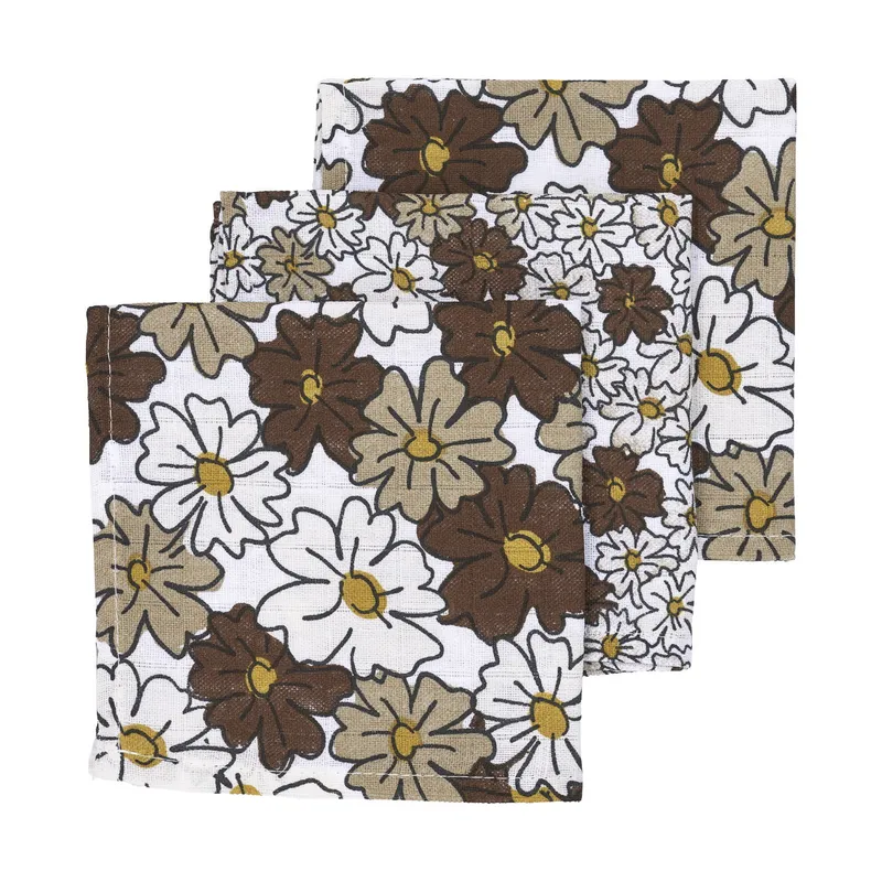 Meyco Vintage Flower Spucktuch Taupe 3 Stück