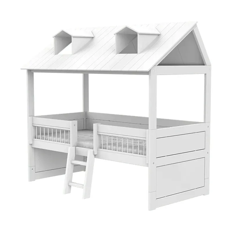 LIFETIME Kidsrooms Kajütenbett - Beachhouse - Mit Treppe & Luxus Lattenrost - Weiß