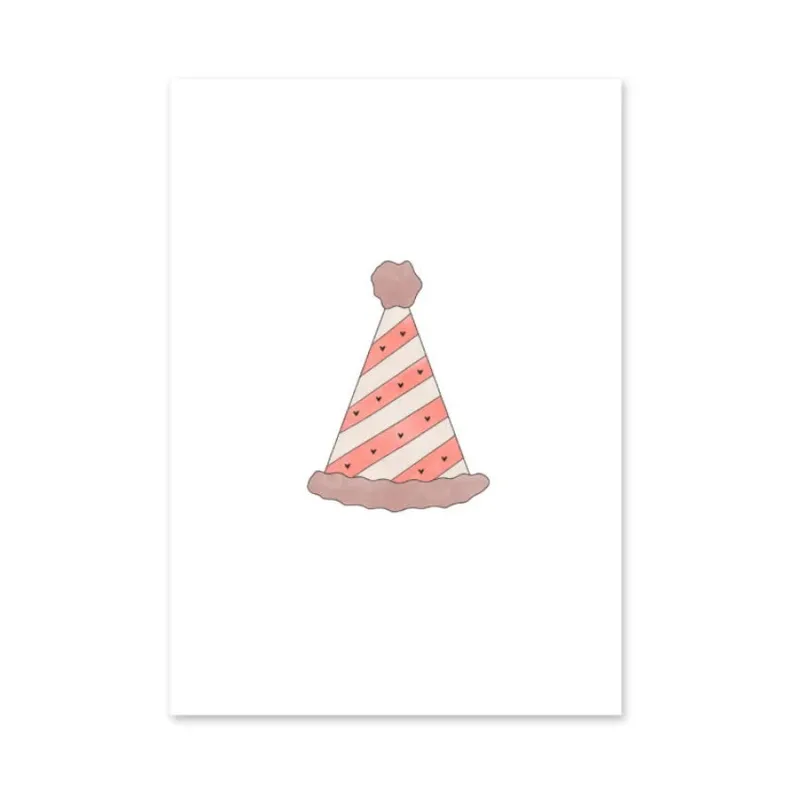 Studio Jans Postkarte – Partyhut – Rosa