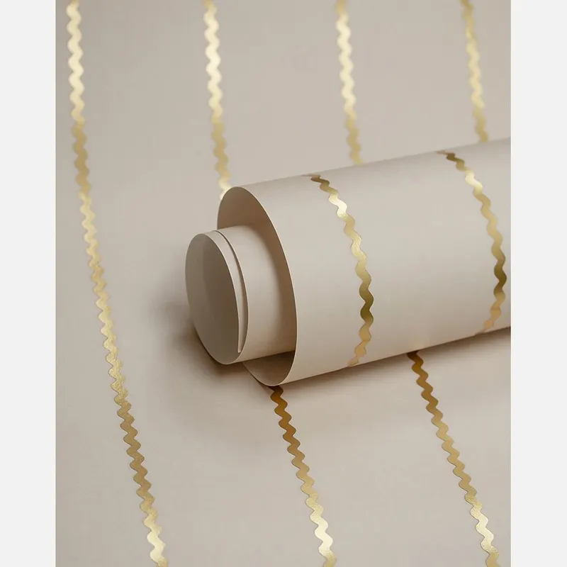 Studio Ditte Tapete – Noa Ribbons – Creme & Mattgold