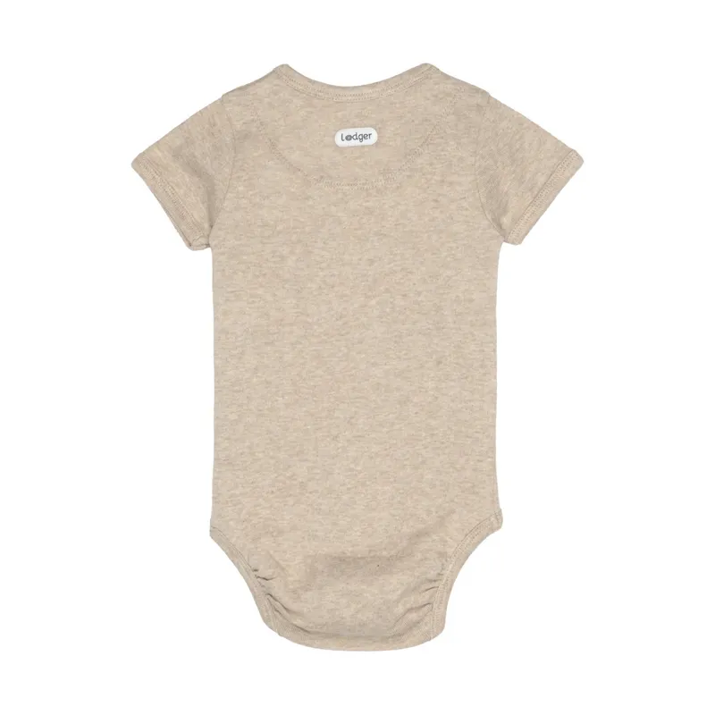 Lodger Wickelbody Kurzarm - Größe 56 - Melange Beige