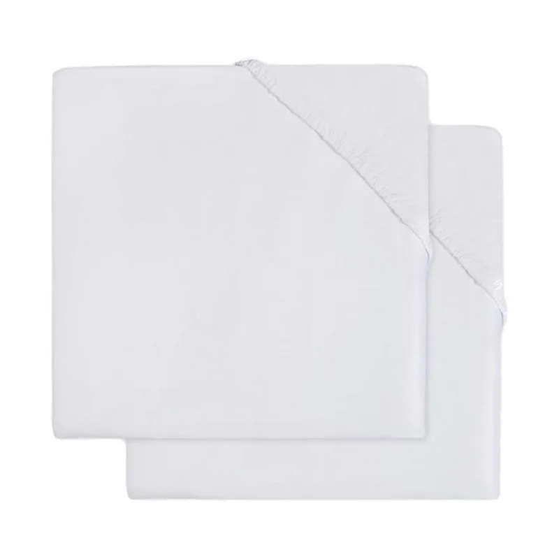Jollein Spannbettlaken - 2 Stück - 60 x 120 cm - Jersey - White