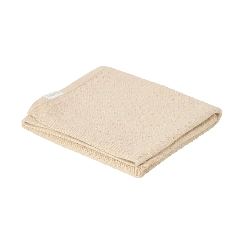 Little Dutch Pure Babystrickdecke – 70 x 100 cm – Soft Beige