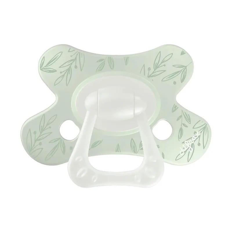 Difrax Fopspeen Natural 6+ M Dusty Green Leafs 127B34
