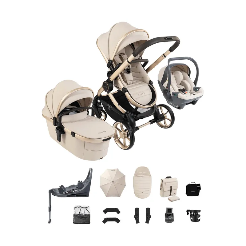 ICandy Peach 8 Kinderwagen 3-in-1 - Complete Travel Bundel - Biscotti / Sandstone