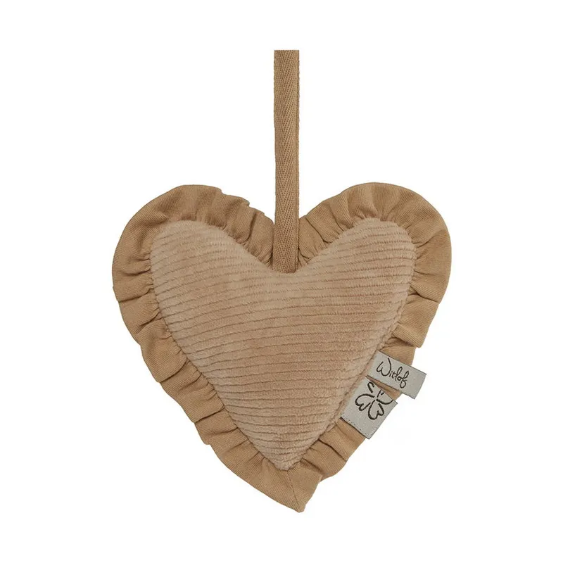 Witlof For Kids Velvet Rib Schmusetuch Herz - Urban Taupe