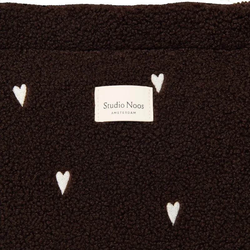 Studio Noos Teddy Hearts Wickeltasche - Chocolate