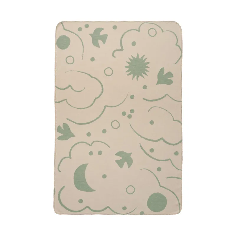 Ferm Living Skye Tagesdecke - 120 x 80 cm - Gebürstete Baumwolle - Tea Green / Parchment