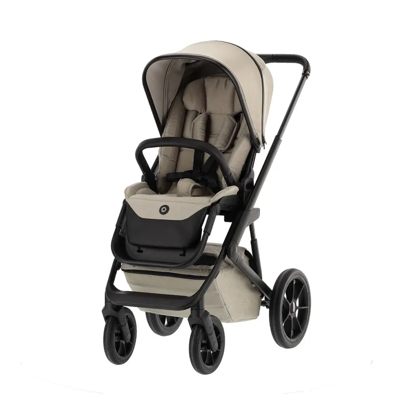 Qute Q-Rider Plus 4-in-1 Kinderwagen - Mineral Clay | Kidsriver Curve Babyschale – Black | Kidsriver Isofix Basis