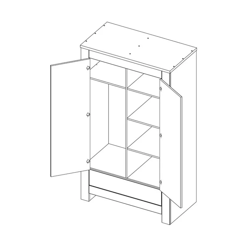 Kidsmill Alaska Kleiderschrank 2-türig Hochglanzweiß
