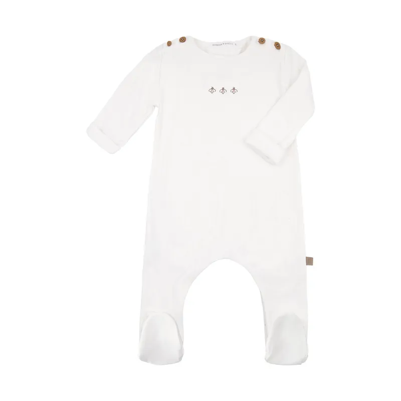 Bamboom Jumpsuit Mit Füßen Bees - Cream - 3 M
