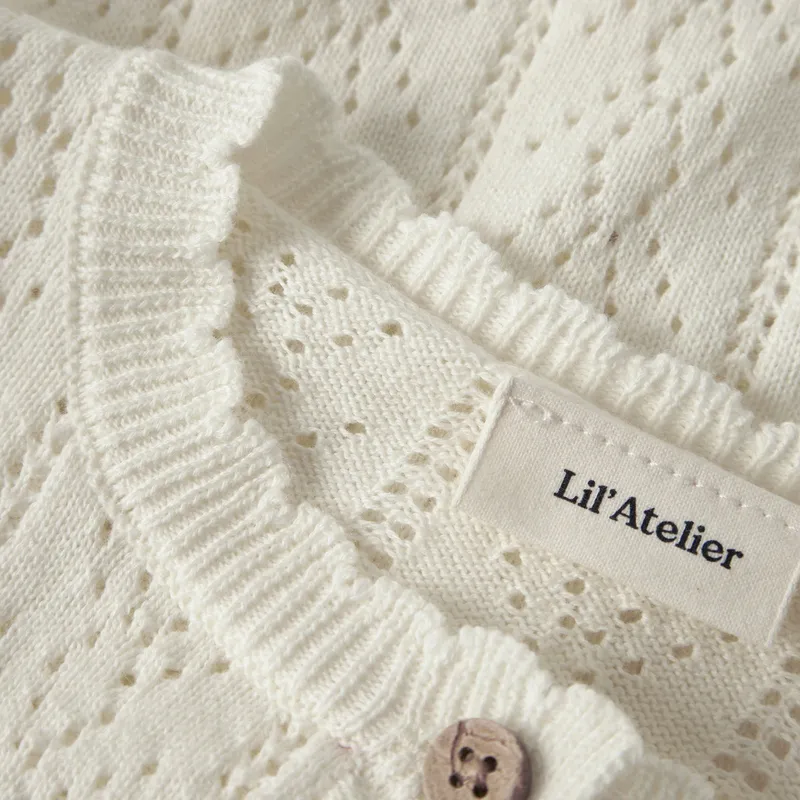 Lil’ Atelier Strickweste - Größe 56 - Coconut Milk