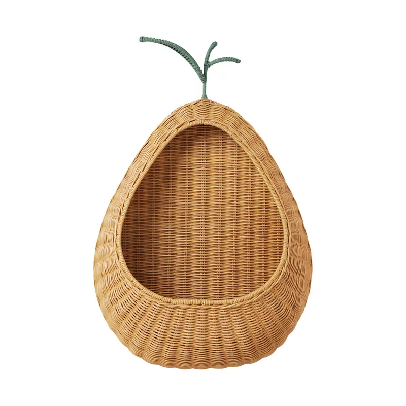 Ferm Living geflochtener Aufbewahrungskorb Birne– Natur
