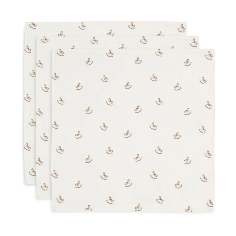 Jollein Nostalgic Ride Small Multituch - 3 Pack - 70 x 70 cm - Hydrophil