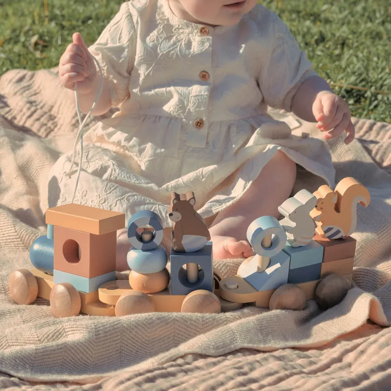 Baby Bello Zug zum Strand mit Tierfreunden