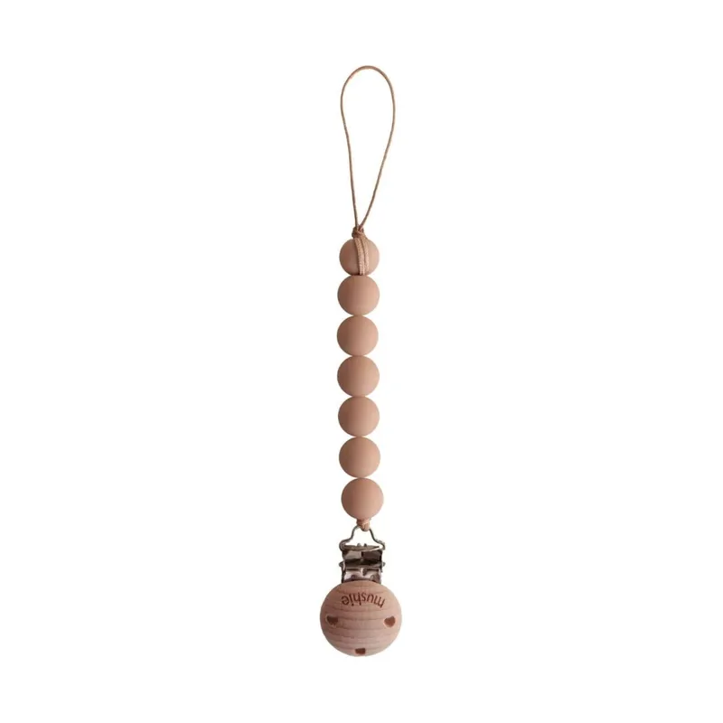 Mushie Halo Schnullerkette Pale Taupe
