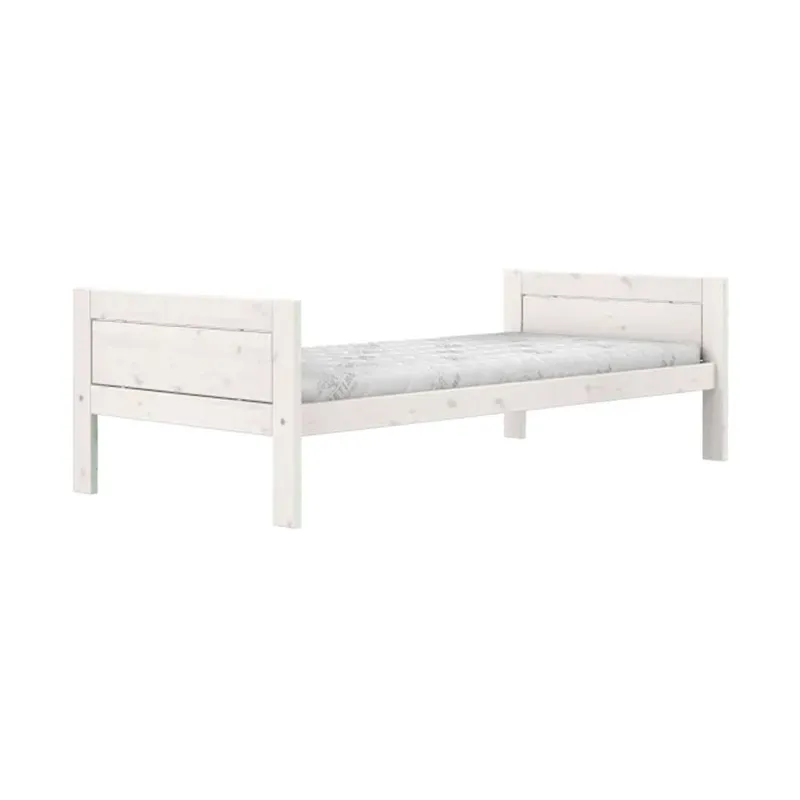 LIFETIME Einzelbett - Premium Lattenrost- 90x200 cm - White Wash