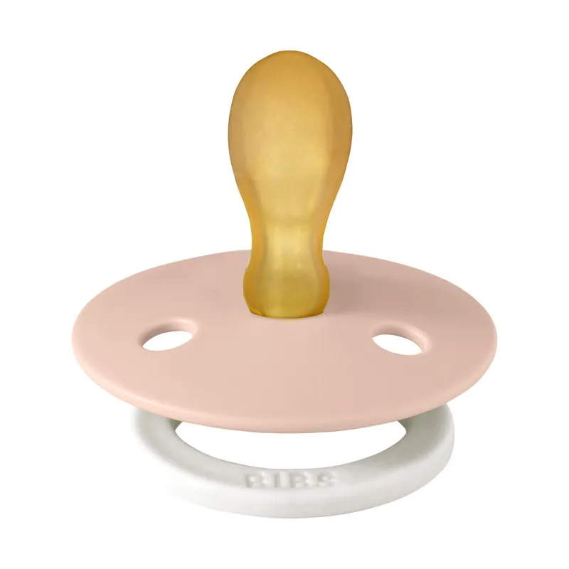 BIBS Glow-in-the-Dark Schnuller – Symmetrisch – 2er-Pack – 0–6 Monate – Blush/Vanille – Größe 1