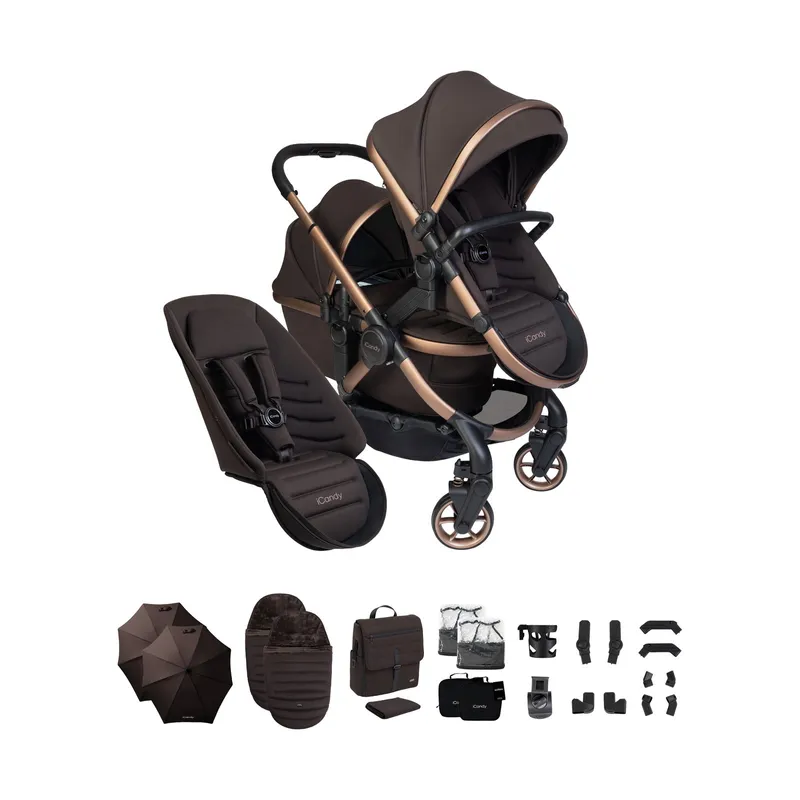 iCandy Peach 8 Doppelkinderwagen Komplettset – Pecan