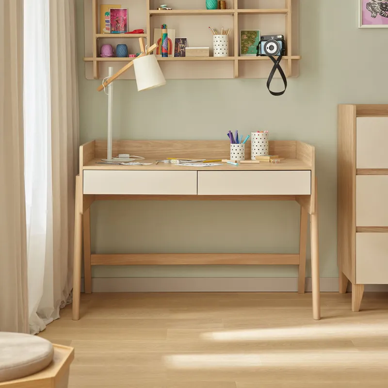 VOX Muve Höhenverstellbarer Schreibtisch – 120 cm – Oak - Sand Beige
