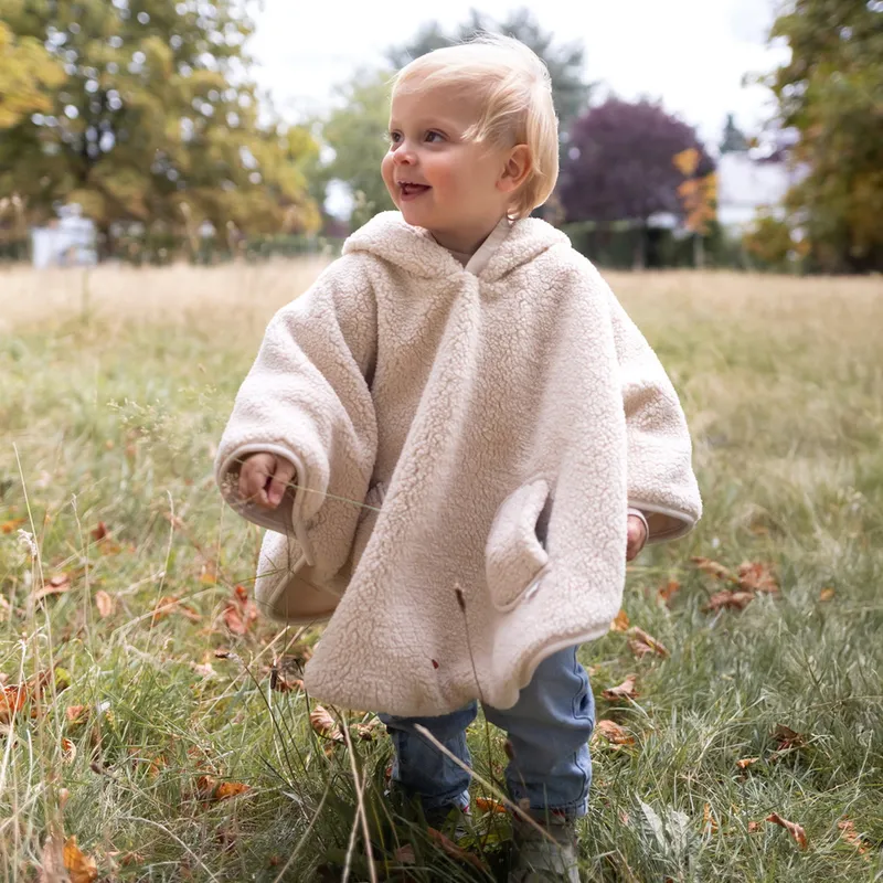 Bemini Reiseponcho – Teddy – 9–36 Monate – Leinen